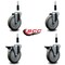 Service Caster 5'' Gray Poly Wheel Swivel 7/8'' Expanding Stem Caster Set 2 Brakes, 4PK SCC-EX20S514-PPUB-2-PLB-2-78 - alternate 2
